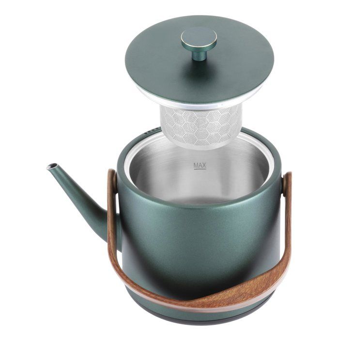 CATLER BM 502 Anna Electric Kettle with Adjustable Temperature - Stainless Steel Bowl - For Tea and Herbal Infusions - STRIX Heating Element - Green