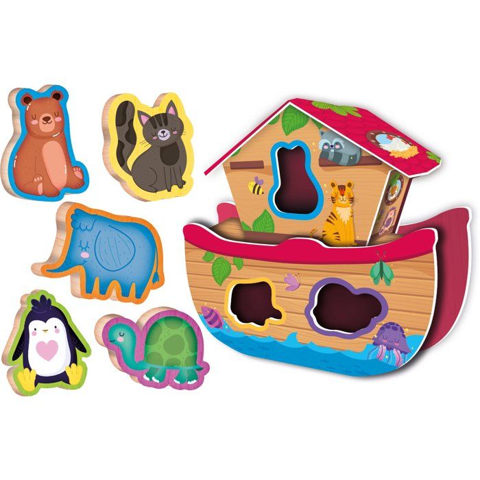 Play & Learn: Funny Animals - Wooden Educational Game - LISCIANI - Matching and Shaping Puzzles
