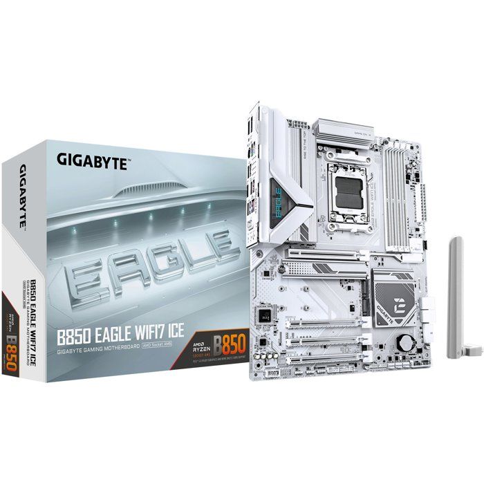Carte mere - GIGABYTE - B850 EAGLE WF7 ICE - Format ATX - Chipset AMD B850 - DDR5 & PCIe 5.0 - WiFi 7