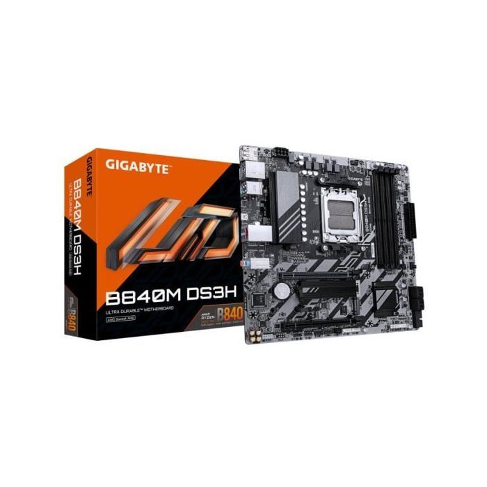 Carte mère - GIGABYTE - B840M DS3H - Format Micro-ATX - Chipset AMD B840 - DDR5 & PCIe 5.0