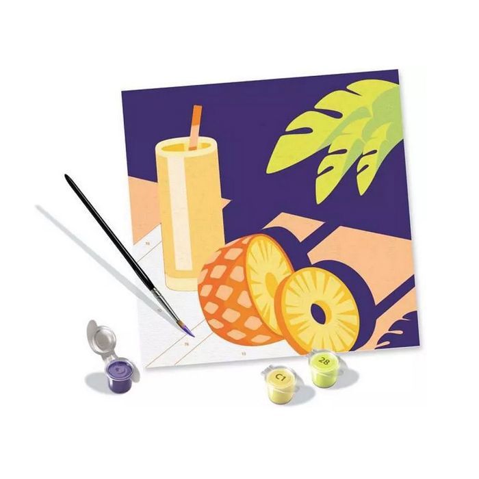 Paint-by-Numbers - RAVENSBURGER - CreArt 20x20 cm - Square Format 20x20 cm - "Drink Pineapple" Design - For Adults
