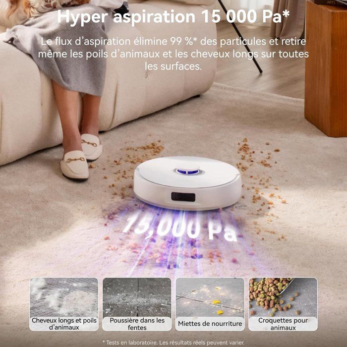 NARWAL Freo Z10 - Robot Vacuum and Mop with Anti-Tangle System - 15,000 Pa - Autonomous Base - Cleans at 75°C
