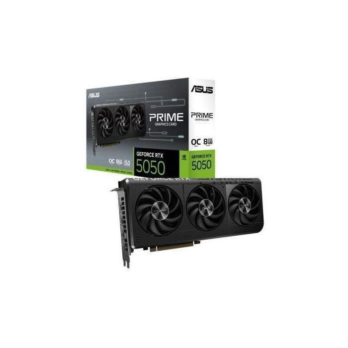 Graphics Card - ASUS - PRIME RTX 5050 O8G - 8 GB GDDR6 - 2,560 CUDA cores - 7,680 x 4,320 pixels