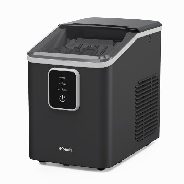 HKoeNIG Ice Maker - KUB12 - Up to 12 kg of ice per day - 6 to 13 minutes per batch - 120 W - Black