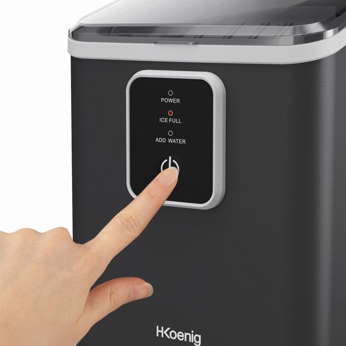HKoeNIG Ice Maker - KUB12 - Up to 12 kg of ice per day - 6 to 13 minutes per batch - 120 W - Black