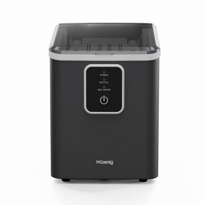 HKoeNIG Ice Maker - KUB12 - Up to 12 kg of ice per day - 6 to 13 minutes per batch - 120 W - Black