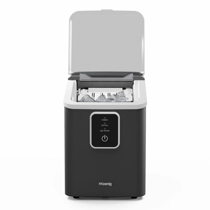 HKoeNIG Ice Maker - KUB12 - Up to 12 kg of ice per day - 6 to 13 minutes per batch - 120 W - Black