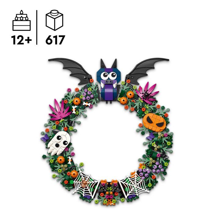 LEGO Halloween Building Set - 40825 - Decorative Wreath, Bats, Pumpkins, and Ghost - Ages 12 and up