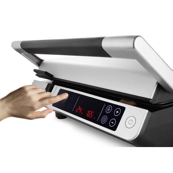 CATLER GR 7010 Smart Contact Grill - Temperature Probe - 6 Touchscreen Programs - Meat - Stainless Steel Grates