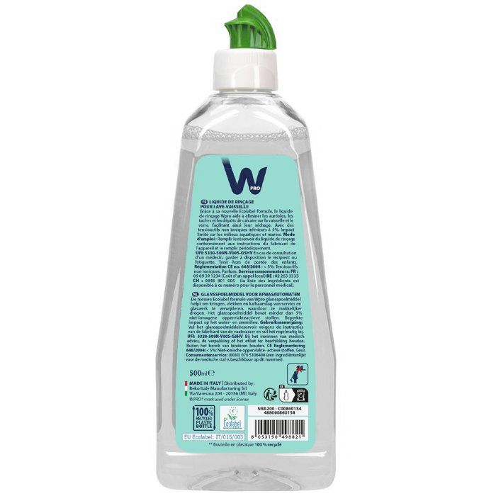 Rinse Aid - WPRO - NRA200 - Ecolabel - Streak-Free - Quick-Drying
