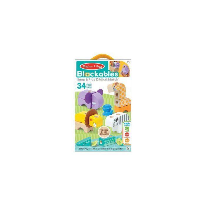 Spin Master blocs de construction safari en bois - 34 pieces - jouet éducatif