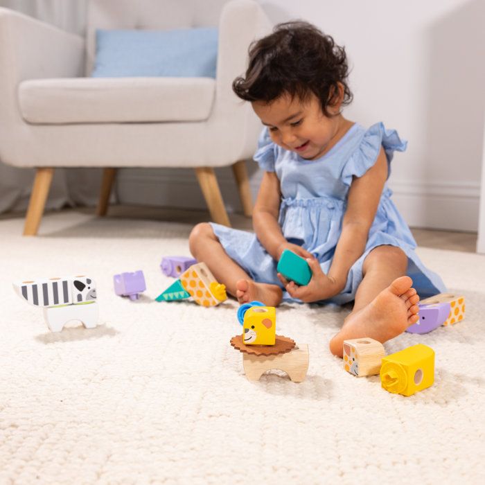 Spin Master blocs de construction safari en bois - 34 pieces - jouet éducatif