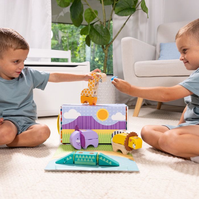 Spin Master blocs de construction safari en bois - 34 pieces - jouet éducatif