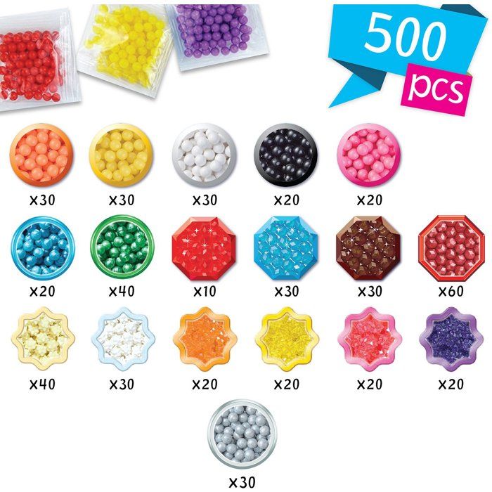 Creative Kit - AQUABEADS - Discovery - 500 Beads - Water-Activated Beads - Flip Tray