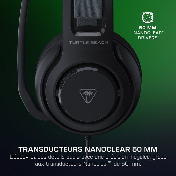 Wired, Multi-Platform Gaming Headset - TURTLE BEACH - Atlas 200 - 50 mm Nanoclear Speakers - Fold-Down Microphone