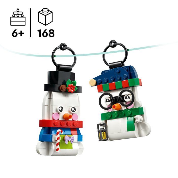 LEGO 40812 - Decorative Snowmen - 2 Hanging Figures - Kids' Set - Ages 6 and up