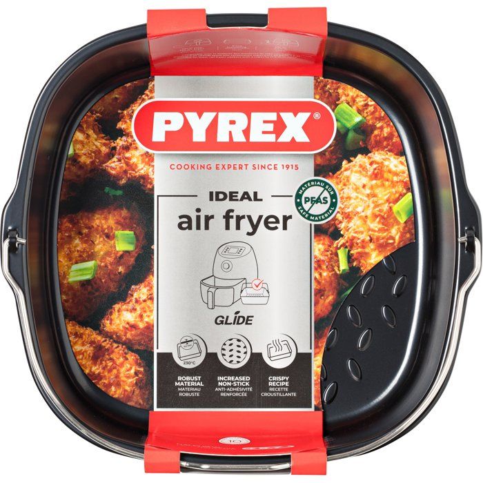 Square Dish with Handle - PYREX - Glide 22x21 cm - nonstick - air fryer - PFAS-free