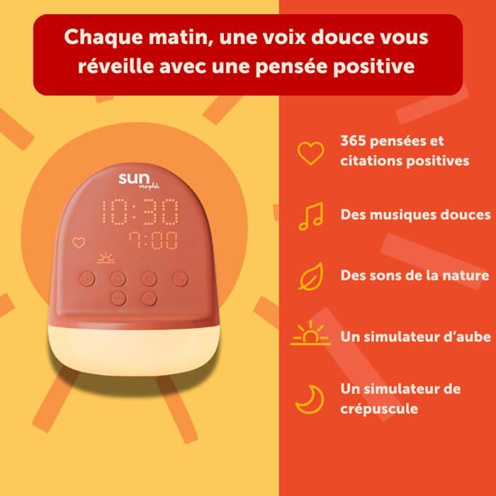 Dawn Simulator Alarm Clock - MORPHEE - SUN - Positive Thoughts - Twilight Simulator