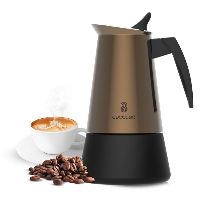 Italian Coffee Maker - CECOTEC - Piccolina 600 Gold - 6 cups - 300 ml - Induction-compatible
