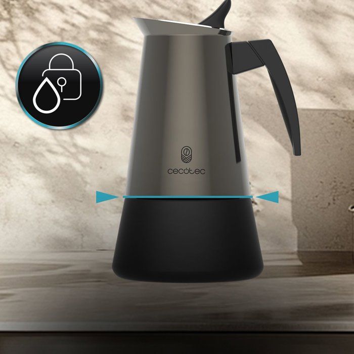 Italian Coffee Maker - CECOTEC - Piccolina 600 Gold - 6 cups - 300 ml - Induction-compatible