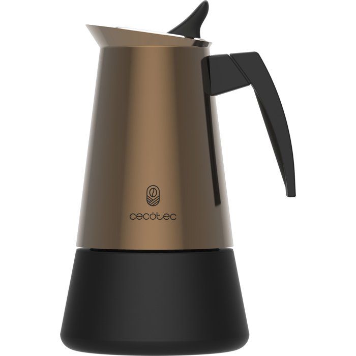 Italian Coffee Maker - CECOTEC - Piccolina 600 Gold - 6 cups - 300 ml - Induction-compatible