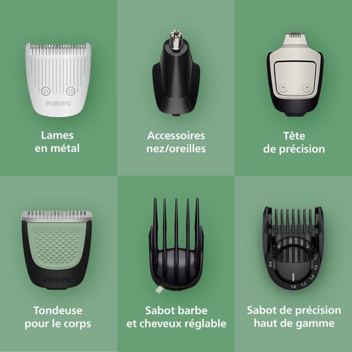Tondeuse multi-usages - PHILIPS - Série 7000 - 16 en 1 - 21 hauteurs de coupe - Étanche