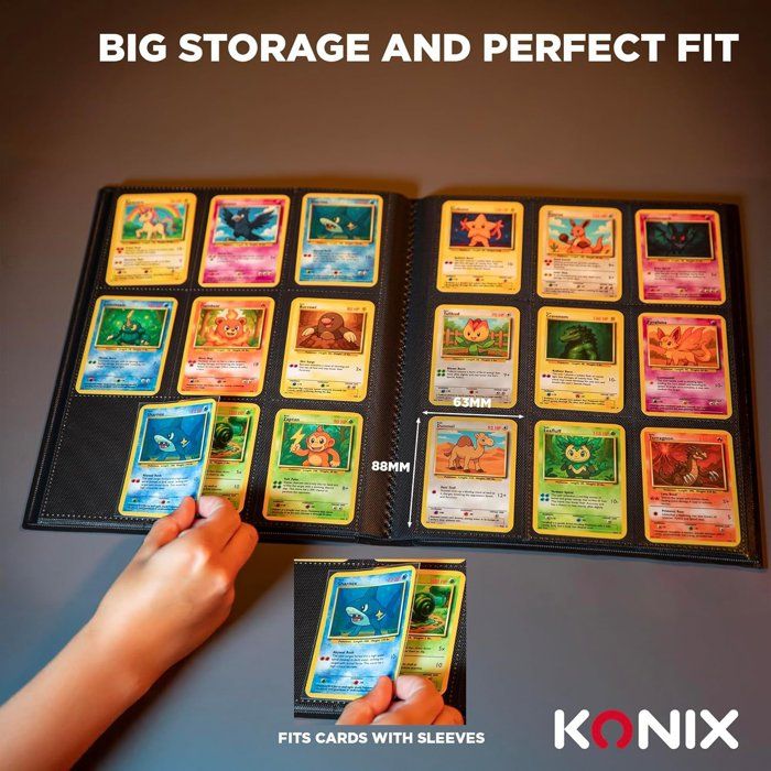 360-Card Trading Card Album - Konix - 9 63 x 88 mm sleeves per page - Compatible with Magic: The Gathering, Pokémon, and Yu-Gi-Oh!