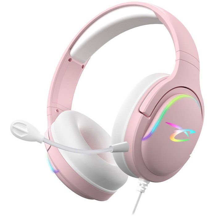 Gaming Headset - SUBSONIC - Spectra LED Pink - 50 mm Drivers - Dynamic RGB LEDs - Multi-platform