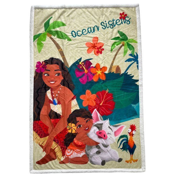 Sherpa Blanket - DISNEY MOANA - Sisters of the Ocean - 100 x 150 cm
