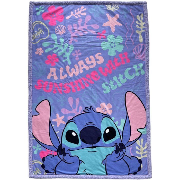 Plaid Sherpa - DISNEY STITCH - Always Sunshine - 100 x 150 cm