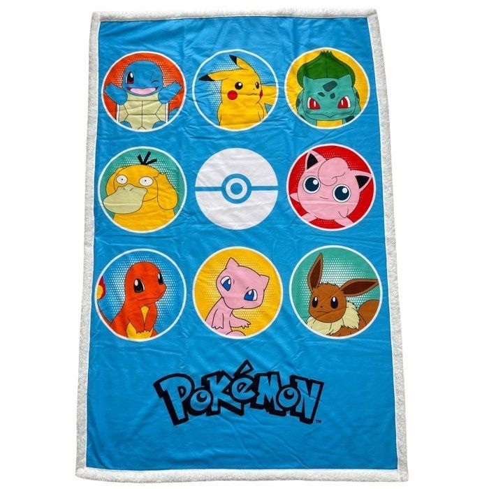 Sherpa Plaid - POKEMON - Pokedex - 100 x 150 cm