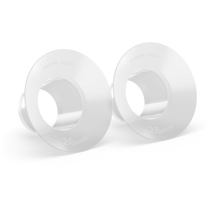 Téterelles et inserts pour tire-lait - AVENT - 28 mm et 26 mm - silicone SkinSense - blanc