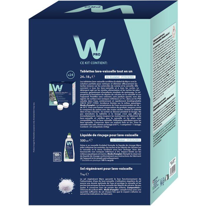 Dishwasher Starter Kit - WPRO - KDW025 - Complete Solution - 3 Products - Performance