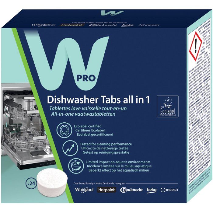 Dishwasher Tablets - WPRO - NTB100 - Ecolabel - Multi-purpose - 24 doses