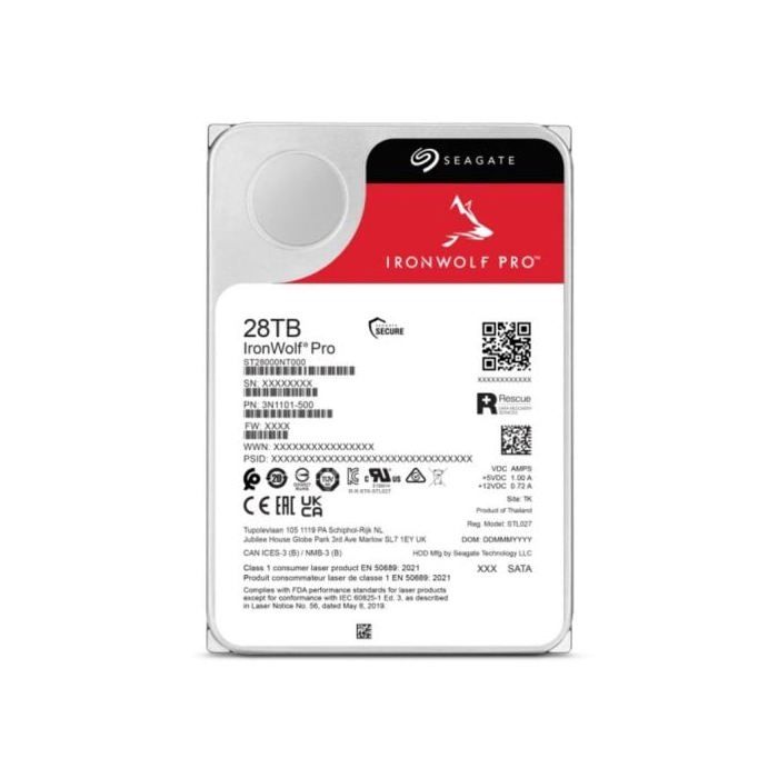 Seagate IronWolf Pro ST28000NT000 28TB HDD 7200 rpm SATA III NAS CMR Hard Drive