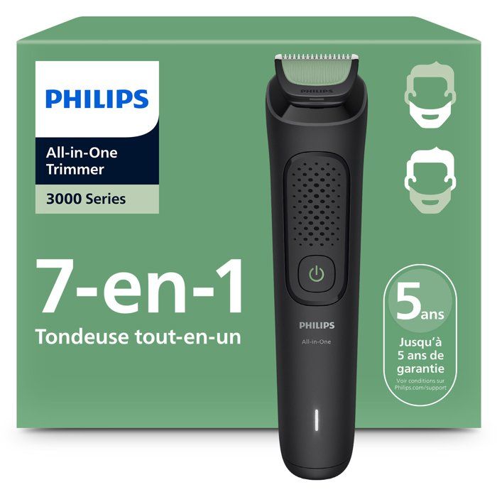 Tondeuse multi-usages - PHILIPS - Série 3000 - 7 en 1 - 6 hauteurs de coupe - Autonomie 60 min