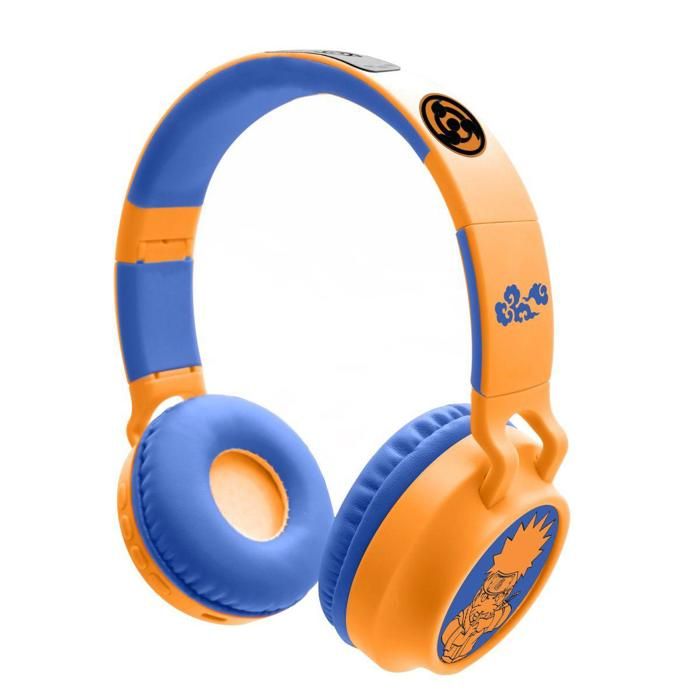 Foldable, Light-Up, Bluetooth 5.3 Naruto 3D Headphones  Microphone, Wired (jack), SD, Volume Limited to 85 dB  Blue (for kids)