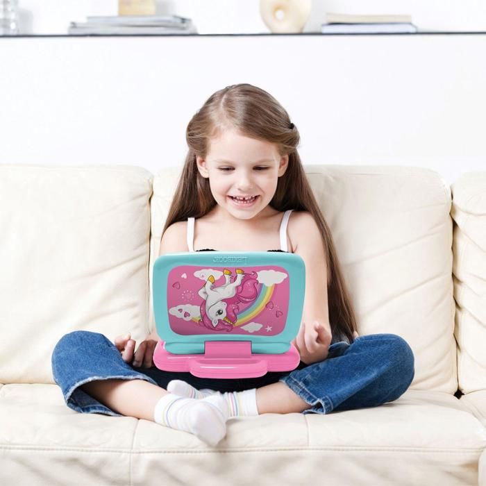 LEXIBOOK - Power Kid Bilingual Talking Educational Laptop: Unicorn  40 activities in French and English