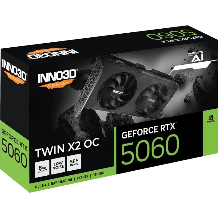 INNO3D - Graphics Card - NVIDIA RTX 5060 TWIN X2 OC V2 - N50602-08D7X-195071N - 8GB