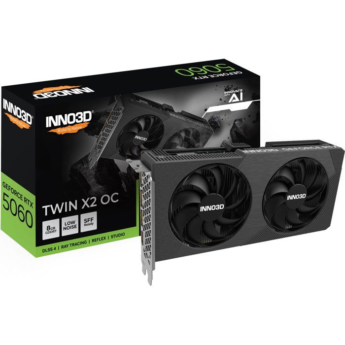INNO3D - Graphics Card - NVIDIA RTX 5060 TWIN X2 OC V2 - N50602-08D7X-195071N - 8GB