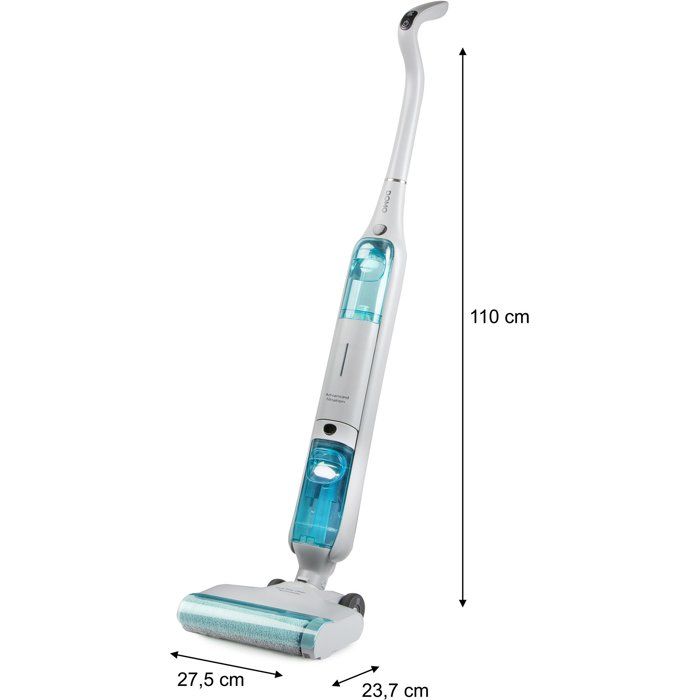 Aspirateur balai laveur - DOMO DO253SW - 10 000 Pa - 35 min - 75 m² - 450 ml - Blanc / Bleu