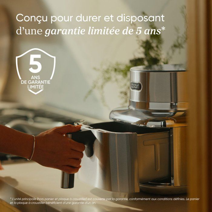 Air Fryer - COSORI - Smart Air Fryer ICONIC Single - 6.2 L - Silver - Stainless Steel