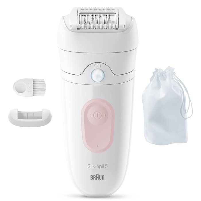 Épilateur électrique - BRAUN - SE5-011 - 2 modes - 40 min - Étanche - Blanc / Rose
