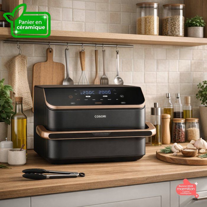 AirFryer - COSORI - DualBlaze Twinfry Pro Ceramic - 10 L - Black - Wi-Fi-Enabled