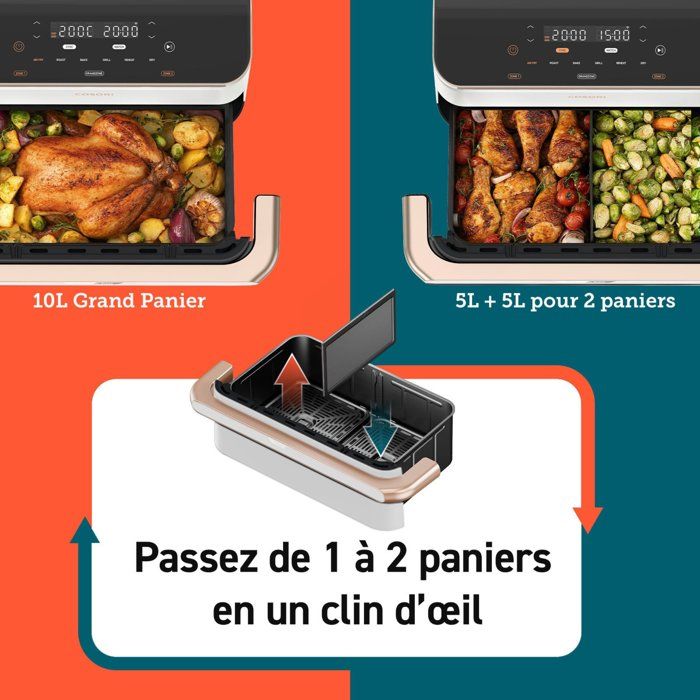 AirFryer - COSORI - DualBlaze Twinfry Pro Ceramic - 10 L - White - Wi-Fi-Enabled