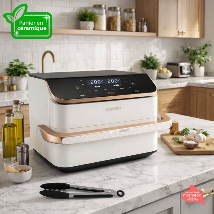 AirFryer - COSORI - DualBlaze Twinfry Pro Ceramic - 10 L - White - Wi-Fi-Enabled
