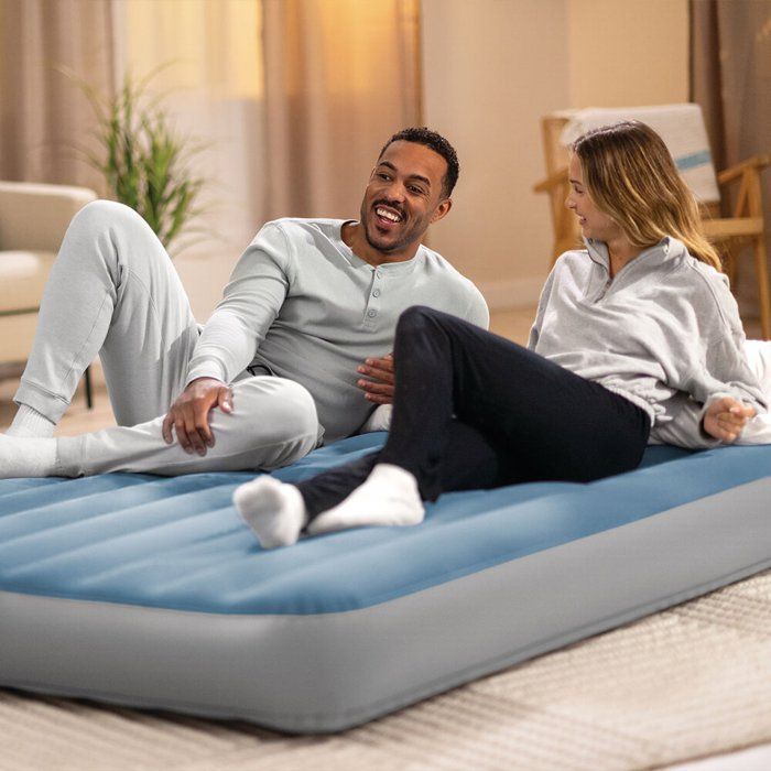 INTEX Inflatable Mattress - 64189NP - Prestige Downy - 2.03 x 1.52 x 0.25 m - 2 people - Indoor/Outdoor - Rechargeable Pump