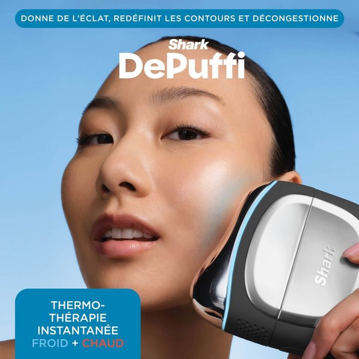 At-Home Thermotherapy Facial Care Device - DePuffi FH220EU SHARK - 6 settings from 10 to 40 °C - Eye Contour and Face