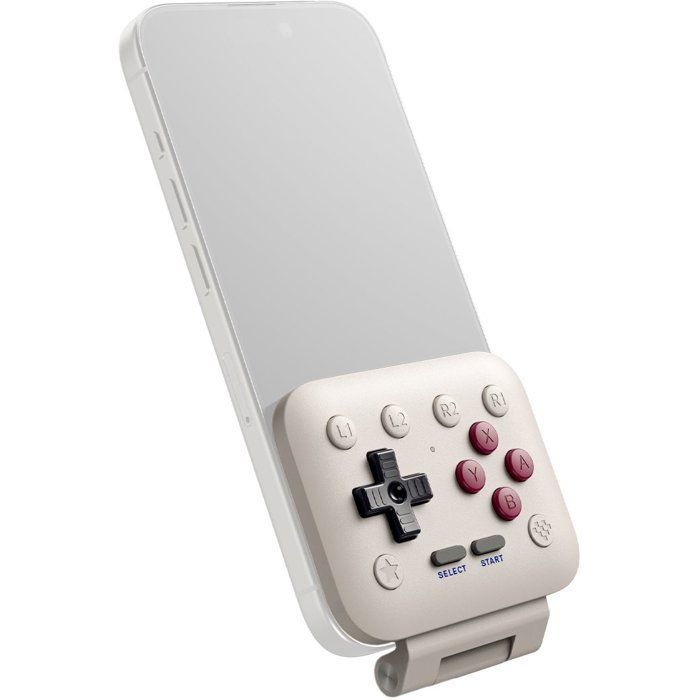 Gaming Controller - 8BitDo - FlipPad G Classic Edition - USB-C - Light Gray and Burgundy - Compatible with iOS and Android