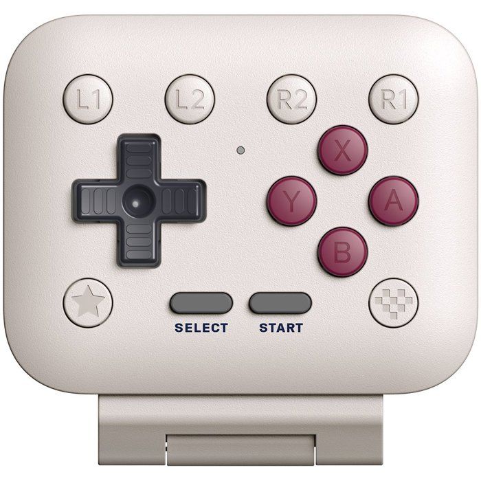 Gaming Controller - 8BitDo - FlipPad G Classic Edition - USB-C - Light Gray and Burgundy - Compatible with iOS and Android